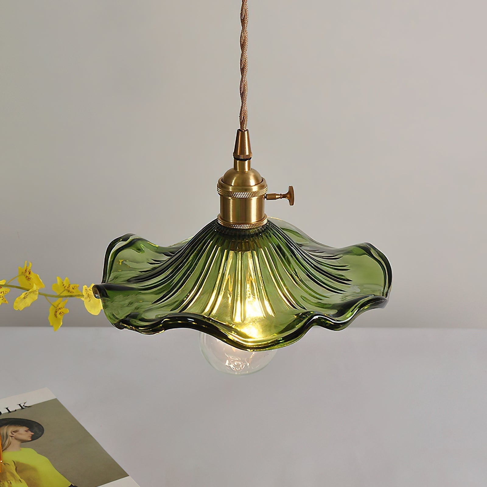 Glass Hibiscus Flower Pendant Light - Lamp Outdoor