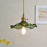 Glass Hibiscus Flower Pendant Light - Lamp Outdoor