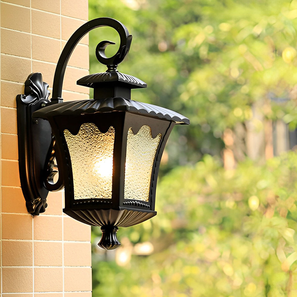 Creative Retro Glass Lantern Waterproof LED European-style Wall Lamp - Lamp Outdoor