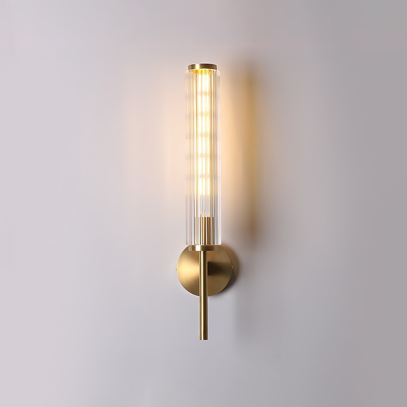 Glass Linear Brass Wall Light - Lamp Outdoor