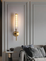 Glass Linear Brass Wall Light - Lamp Outdoor