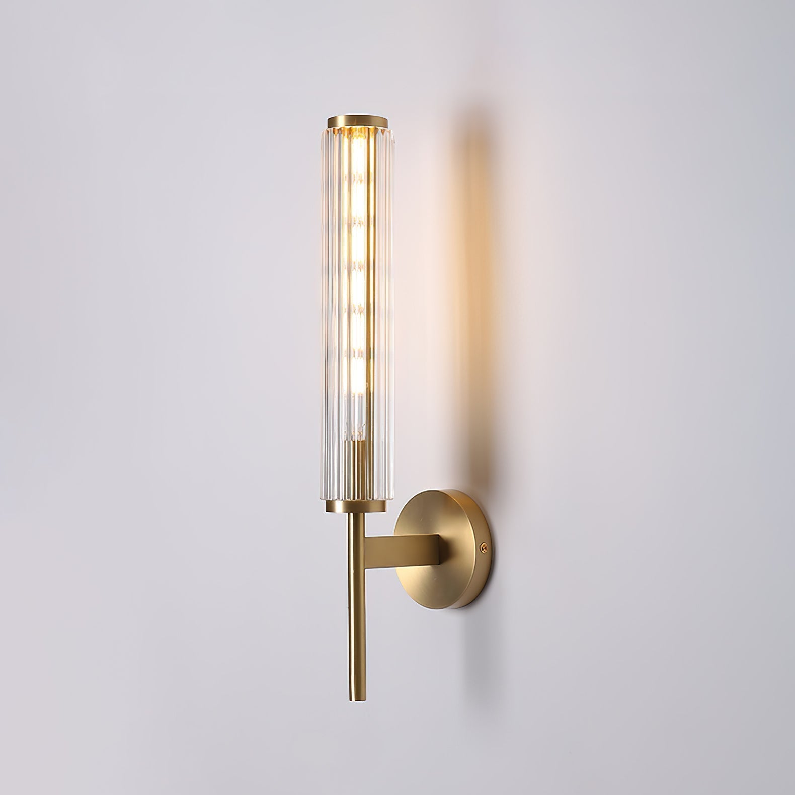 Glass Linear Brass Wall Light - Lamp Outdoor