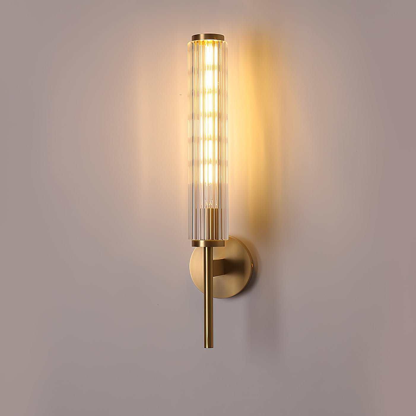 Glass Linear Brass Wall Light - Lamp Outdoor