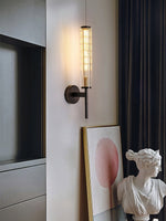 Glass Linear Brass Wall Light - Lamp Outdoor