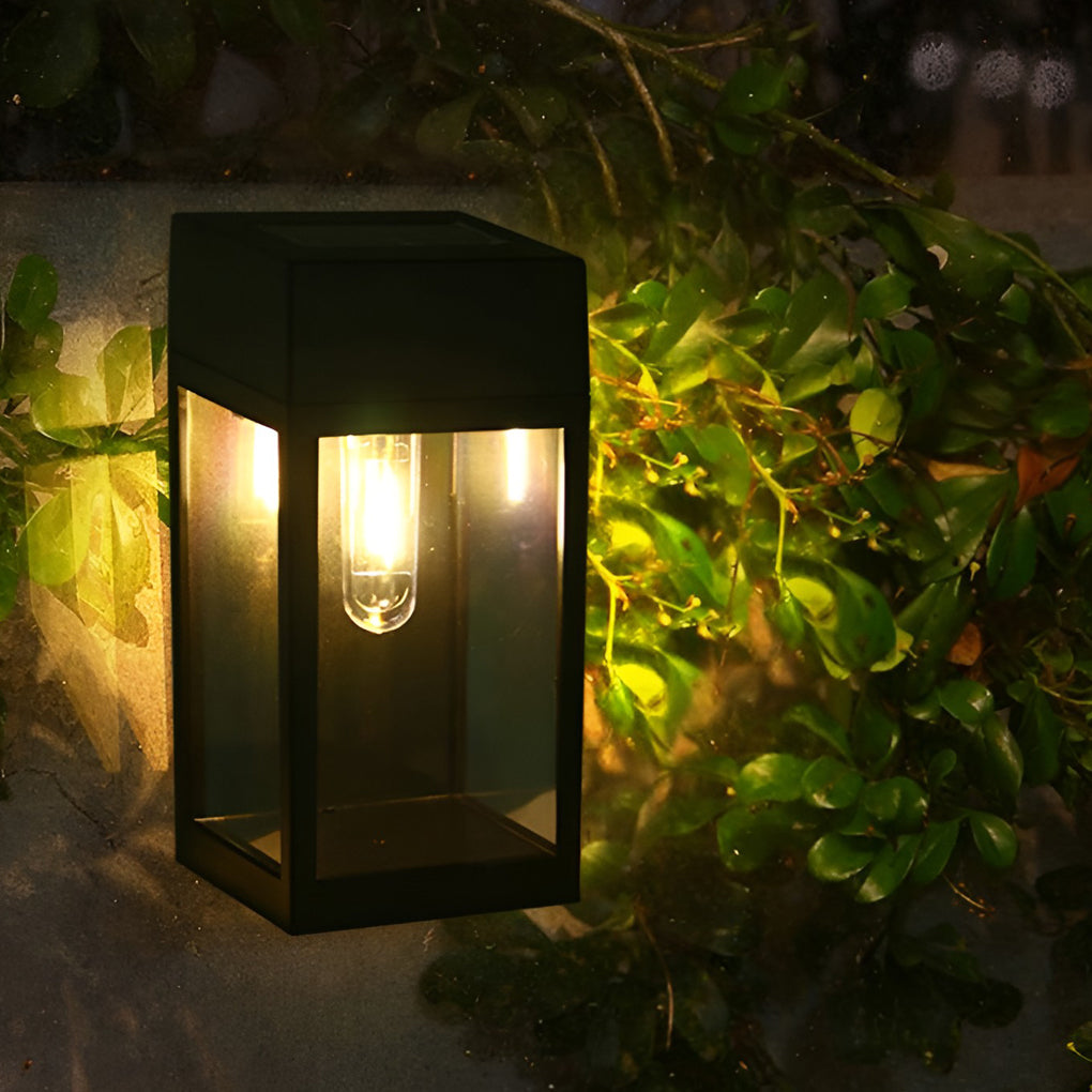 Rectangular Glass LED Waterproof Light-controlled Solar Wall Lamp - Lamp Outdoor