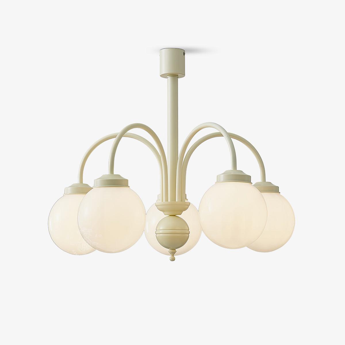 Cream Glass Sphere Chandelier - Lamp Outdoor