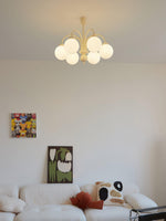 Cream Glass Sphere Chandelier - Lamp Outdoor