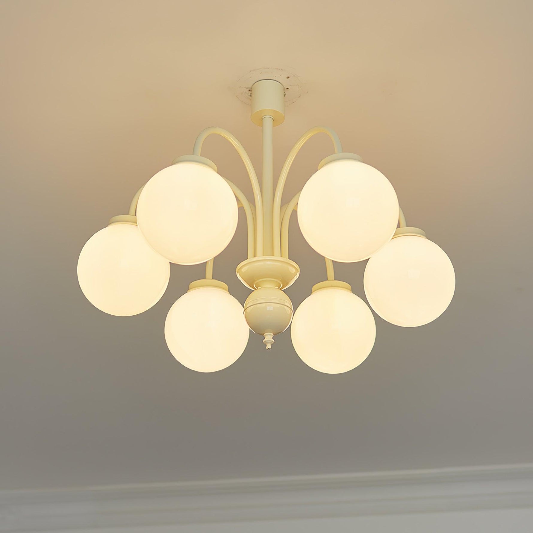Cream Glass Sphere Chandelier - Lamp Outdoor
