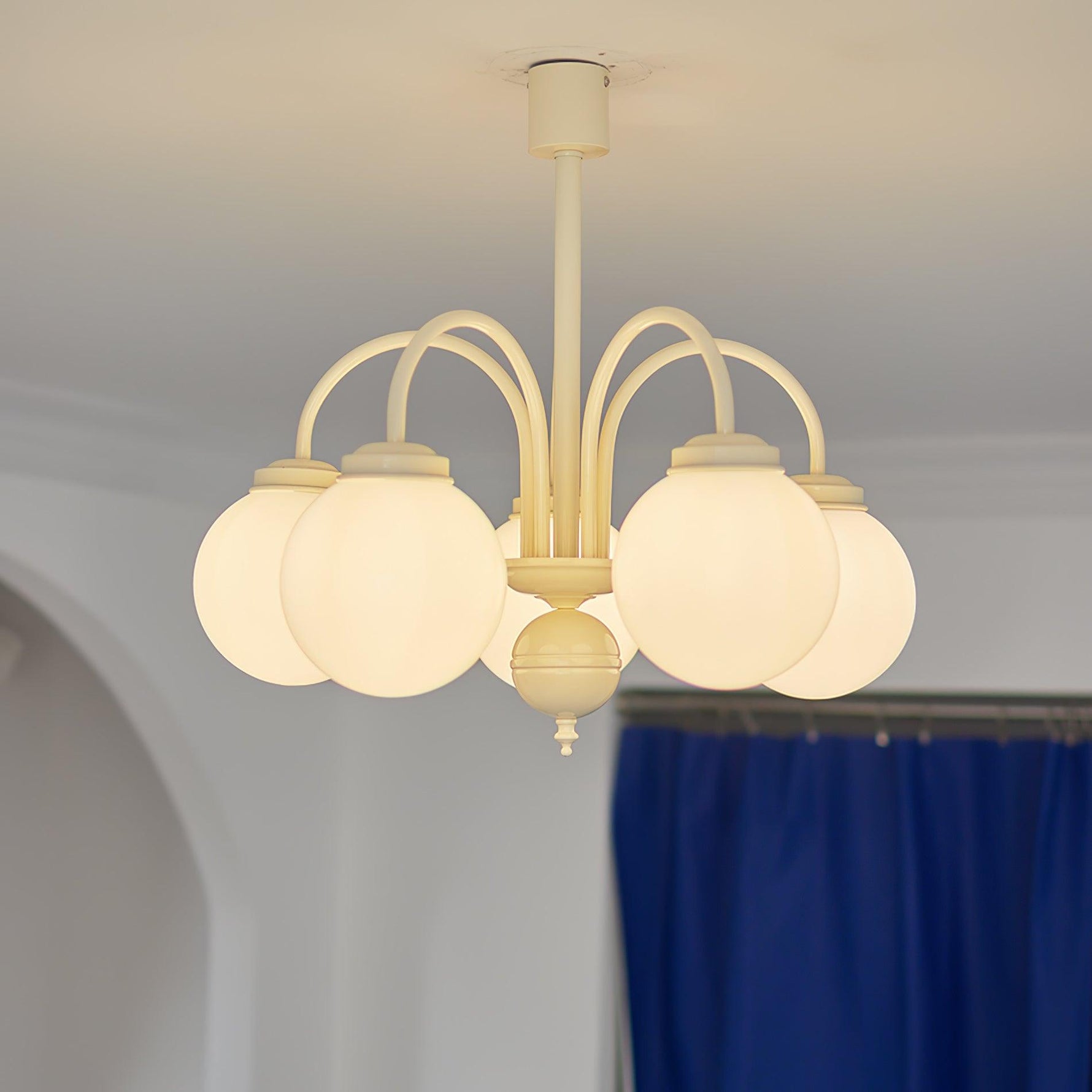 Cream Glass Sphere Chandelier - Lamp Outdoor