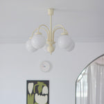 Cream Glass Sphere Chandelier - Lamp Outdoor