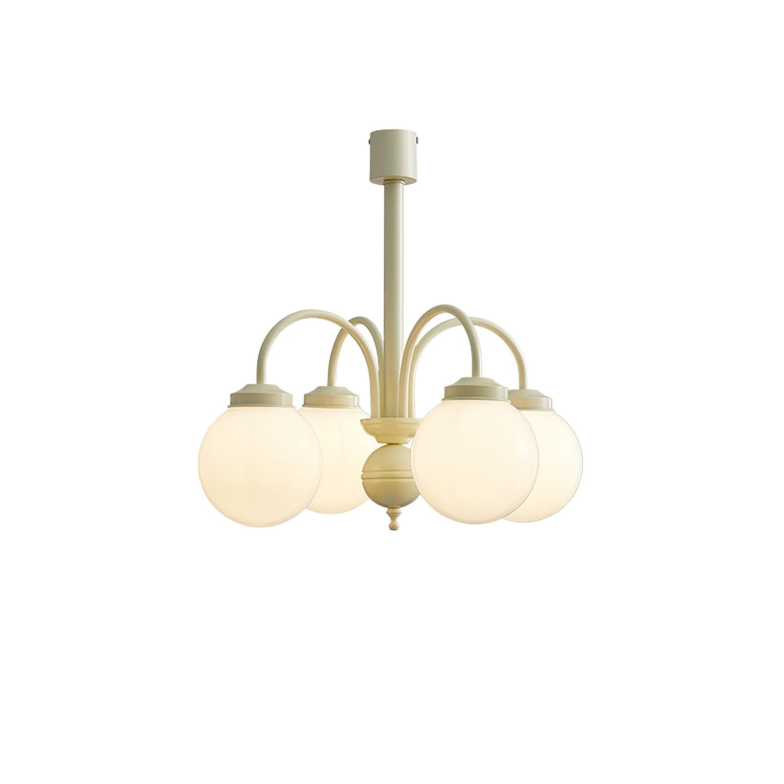 Cream Glass Sphere Chandelier - Lamp Outdoor
