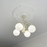 Cream Glass Sphere Chandelier - Lamp Outdoor
