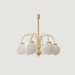 Cream Glass Sphere Chandelier - Lamp Outdoor