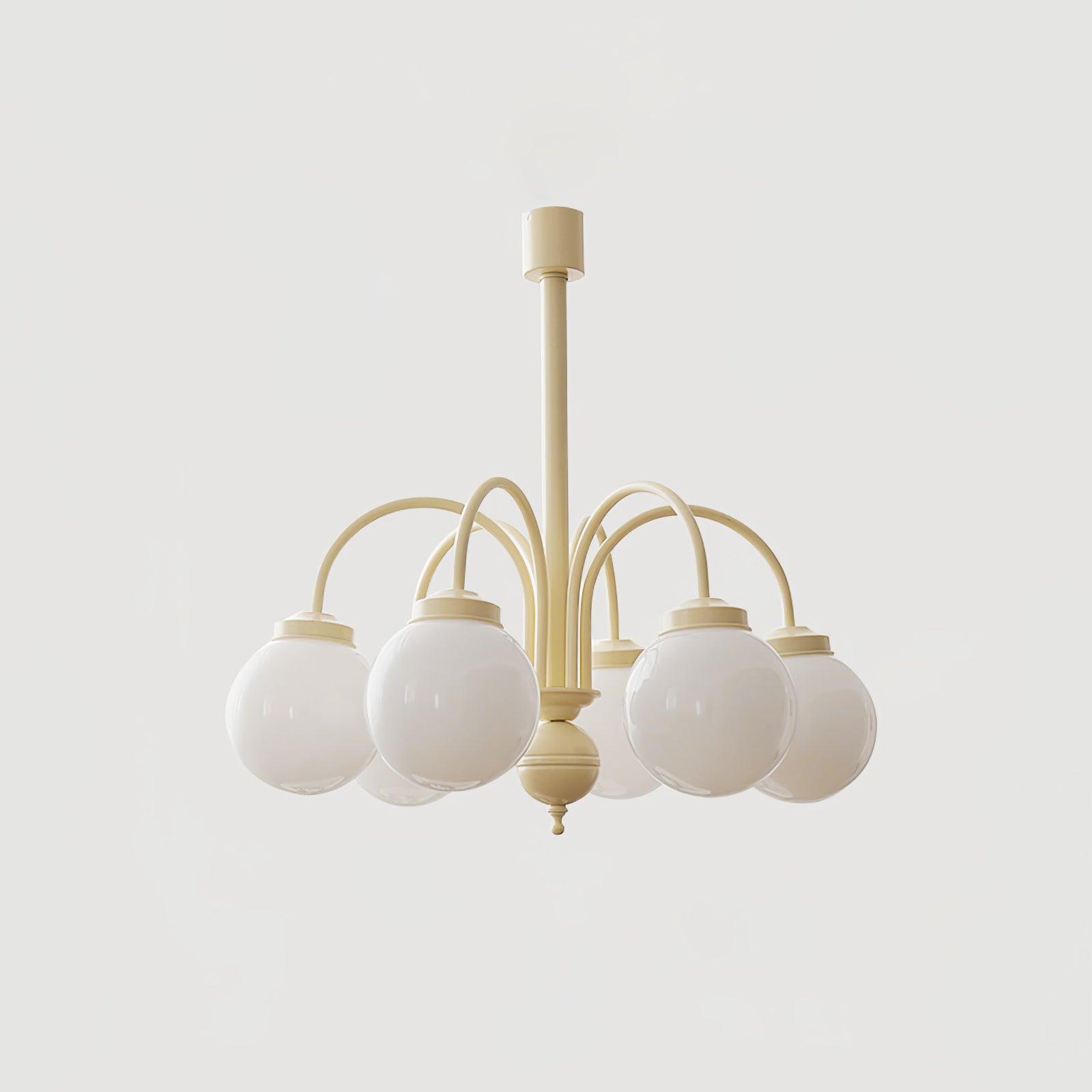 Cream Glass Sphere Chandelier - Lamp Outdoor