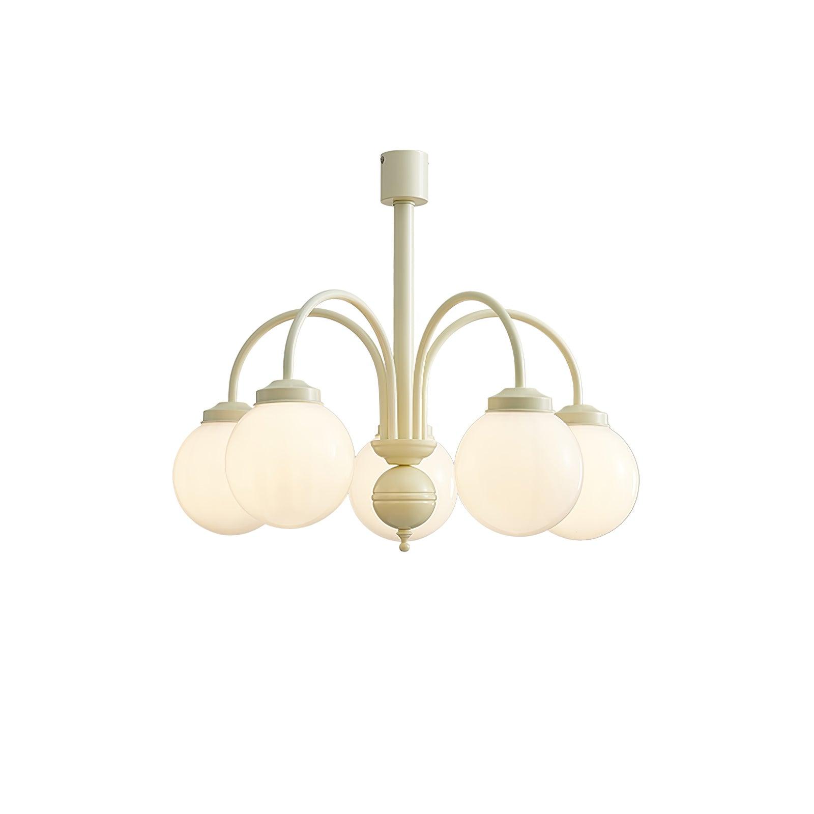 Cream Glass Sphere Chandelier - Lamp Outdoor