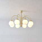 Cream Glass Sphere Chandelier - Lamp Outdoor