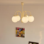 Cream Glass Sphere Chandelier - Lamp Outdoor