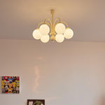 Cream Glass Sphere Chandelier - Lamp Outdoor