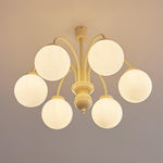Cream Glass Sphere Chandelier - Lamp Outdoor