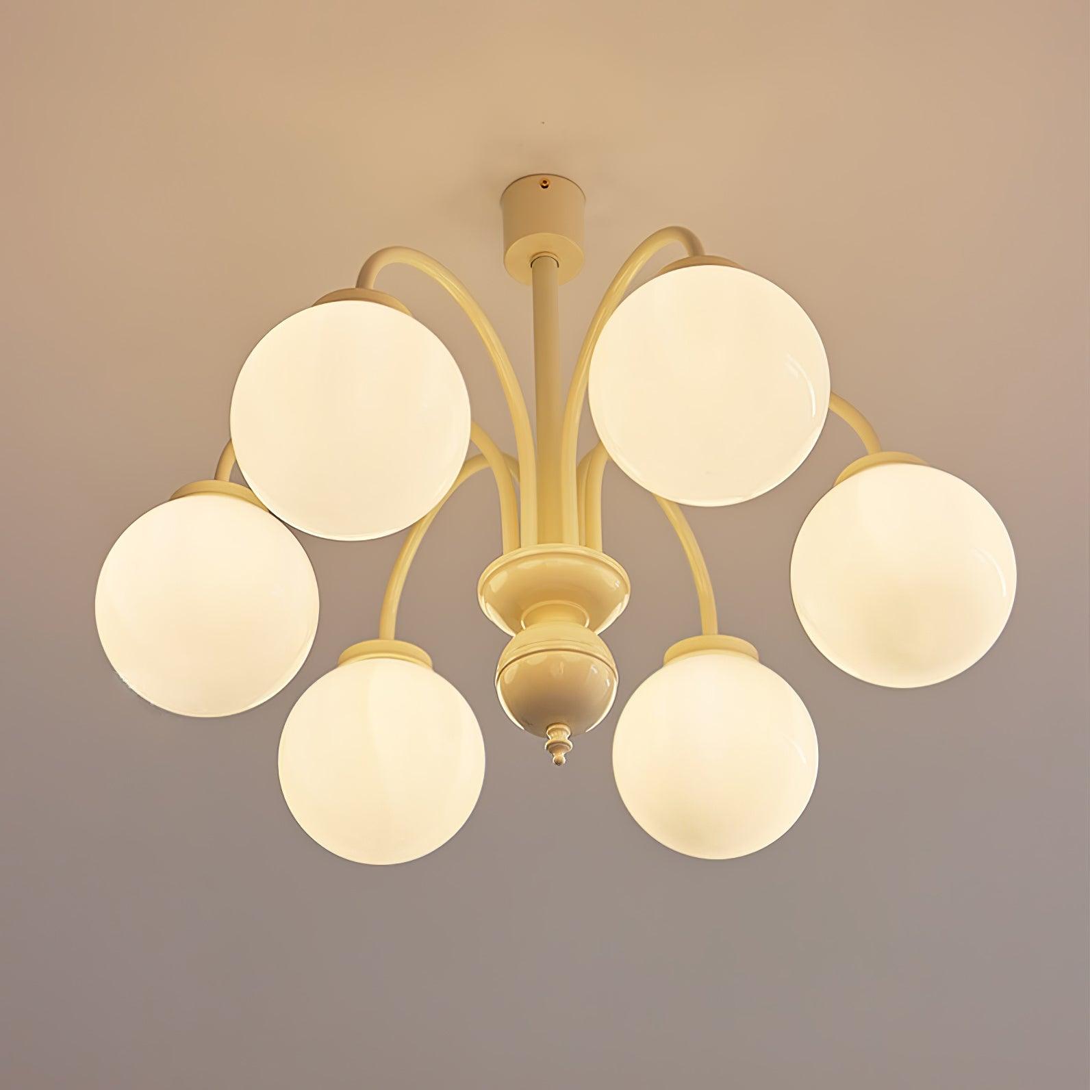 Cream Glass Sphere Chandelier - Lamp Outdoor