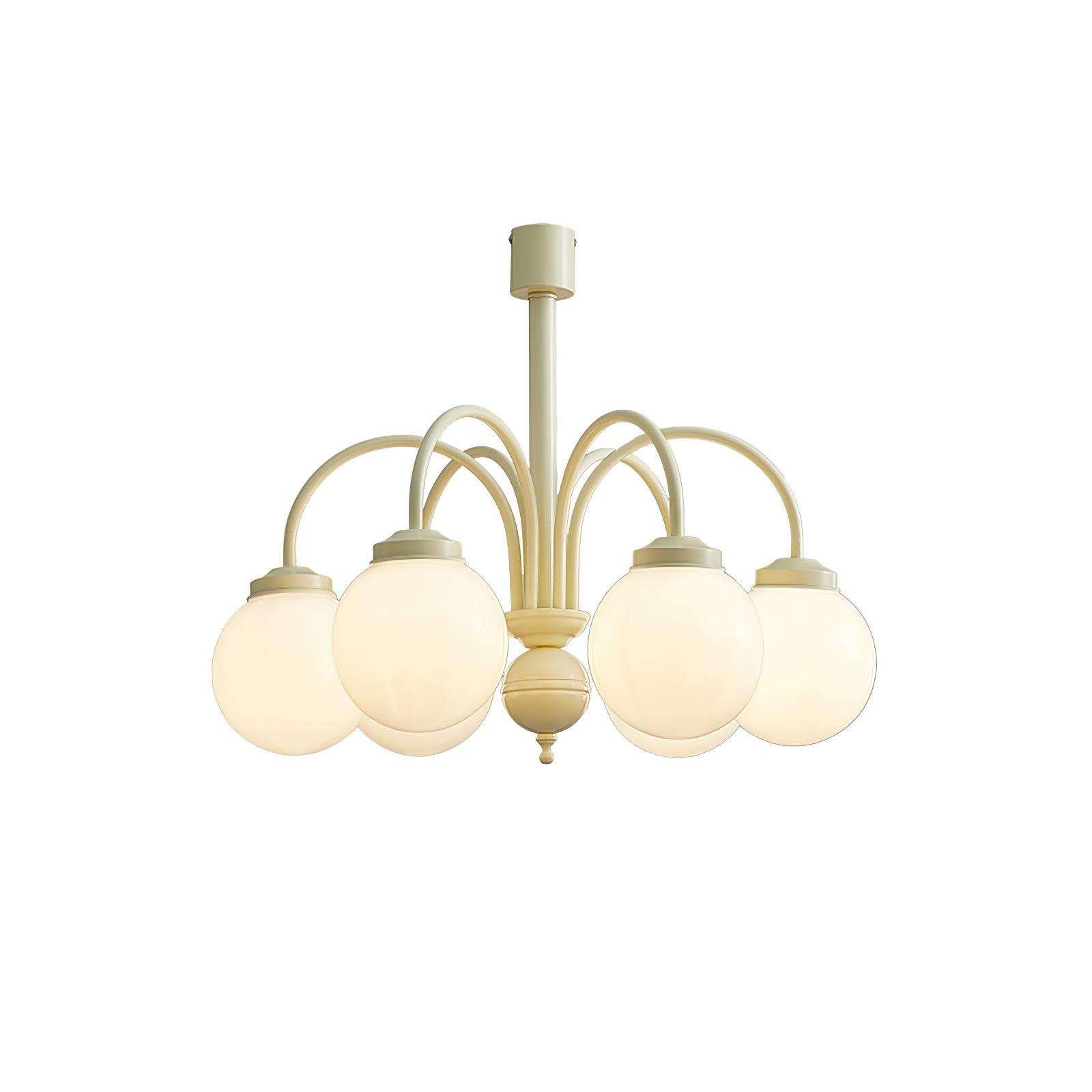 Cream Glass Sphere Chandelier - Lamp Outdoor