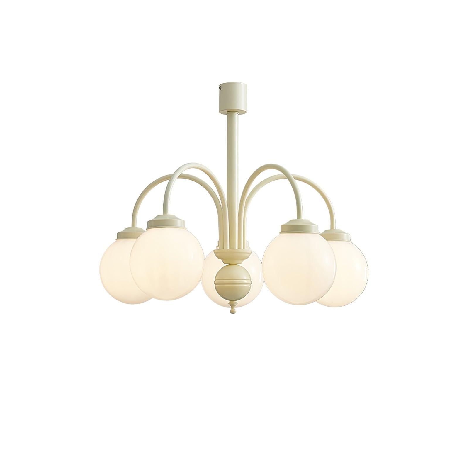Cream Glass Sphere Chandelier - Lamp Outdoor