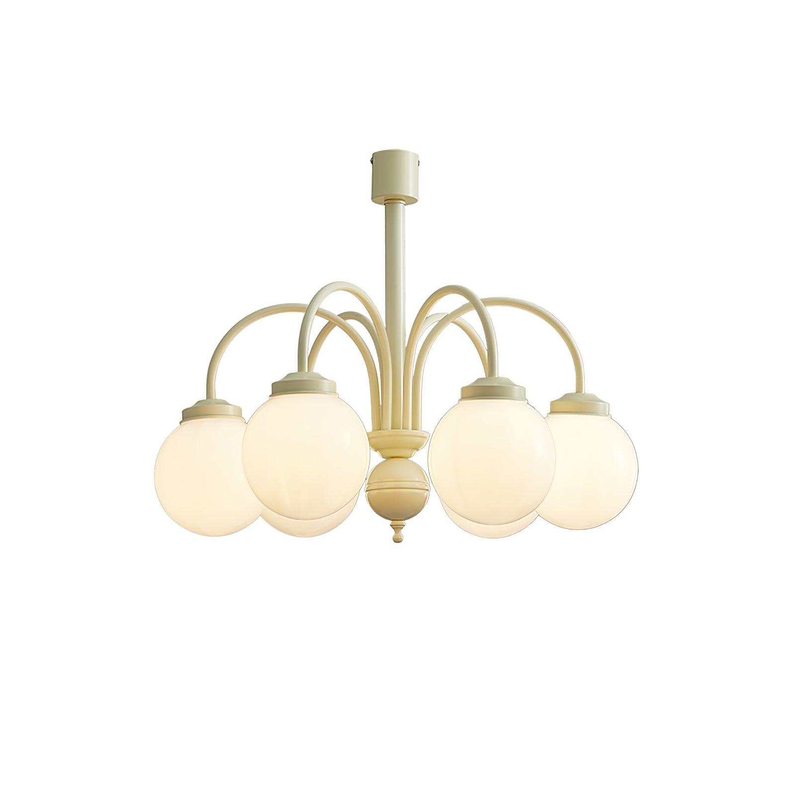 Cream Glass Sphere Chandelier - Lamp Outdoor