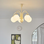 Cream Glass Sphere Chandelier - Lamp Outdoor