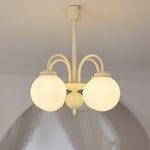 Cream Glass Sphere Chandelier - Lamp Outdoor