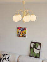 Cream Glass Sphere Chandelier - Lamp Outdoor