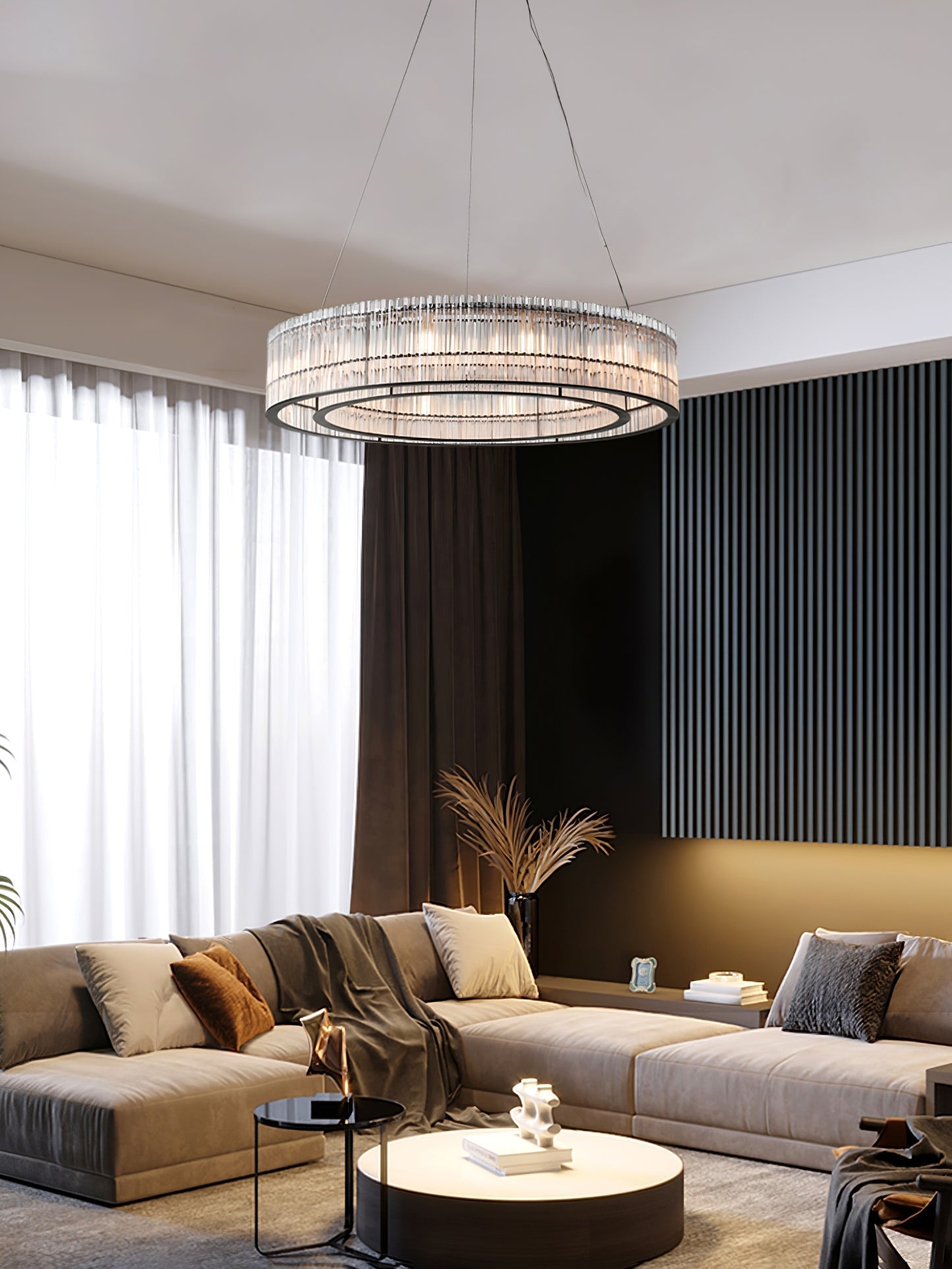 Glass Tube Ring Chandelier - Lamp Outdoor