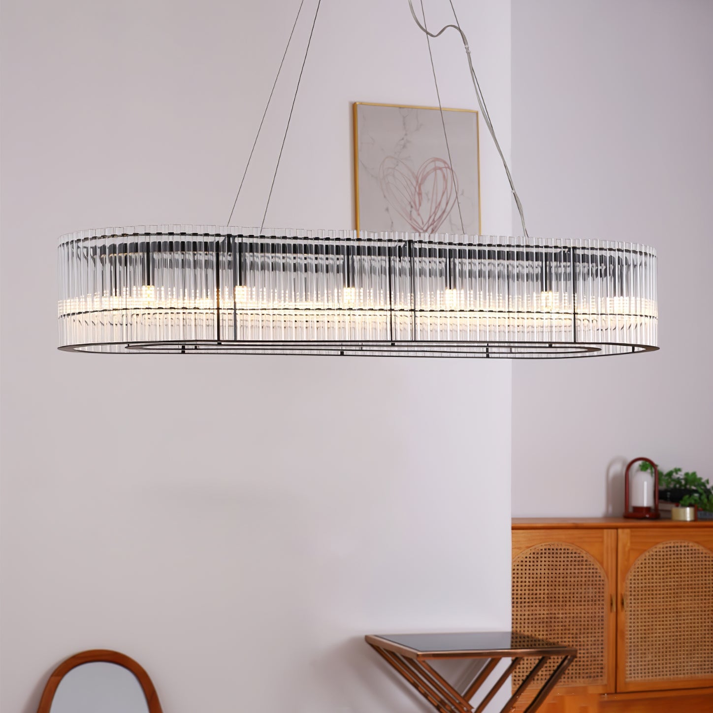 Glass Tube Ring Chandelier - Lamp Outdoor