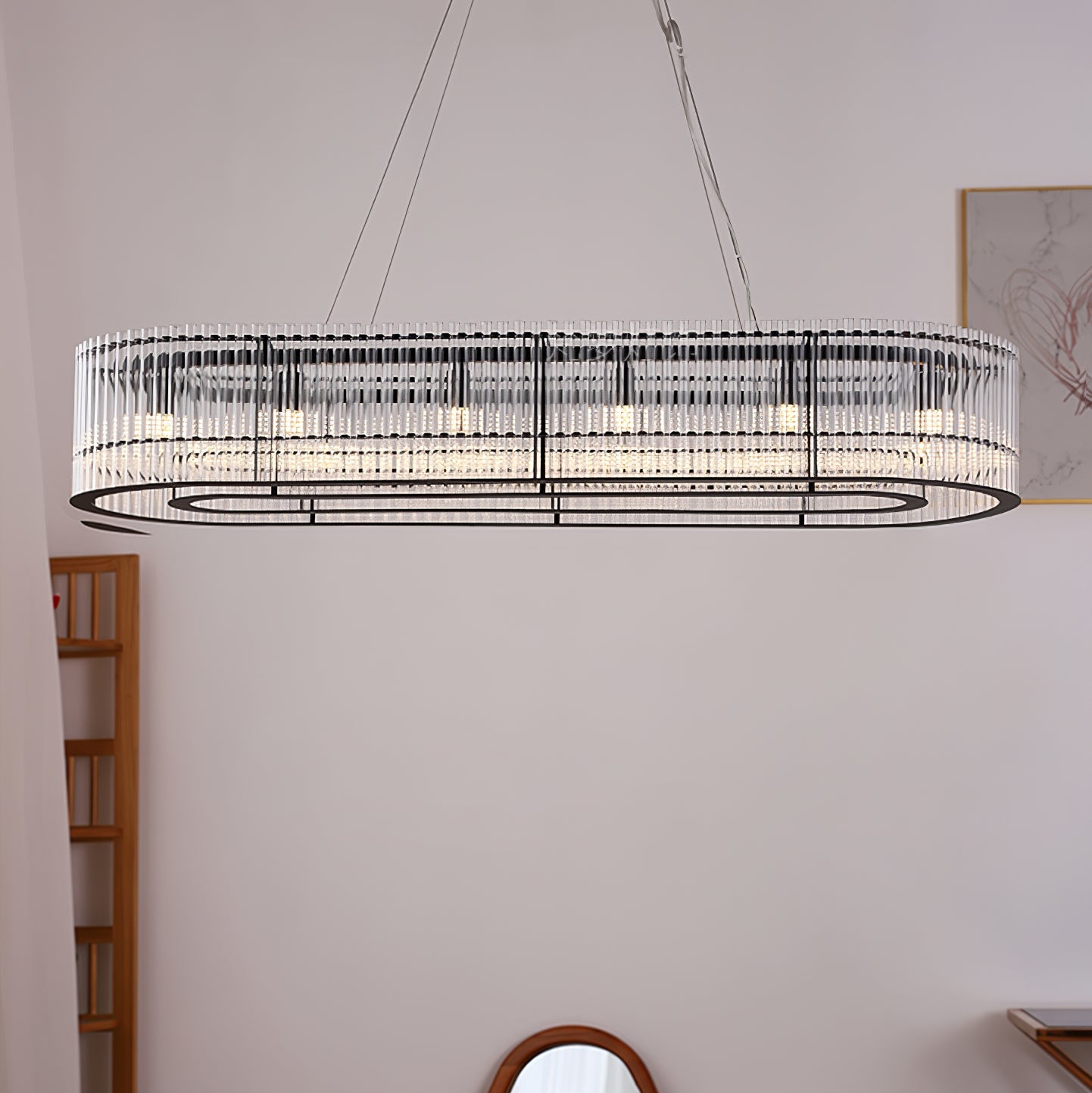 Glass Tube Ring Chandelier - Lamp Outdoor