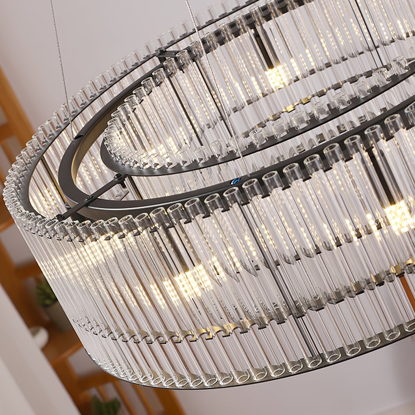 Glass Tube Ring Chandelier - Lamp Outdoor