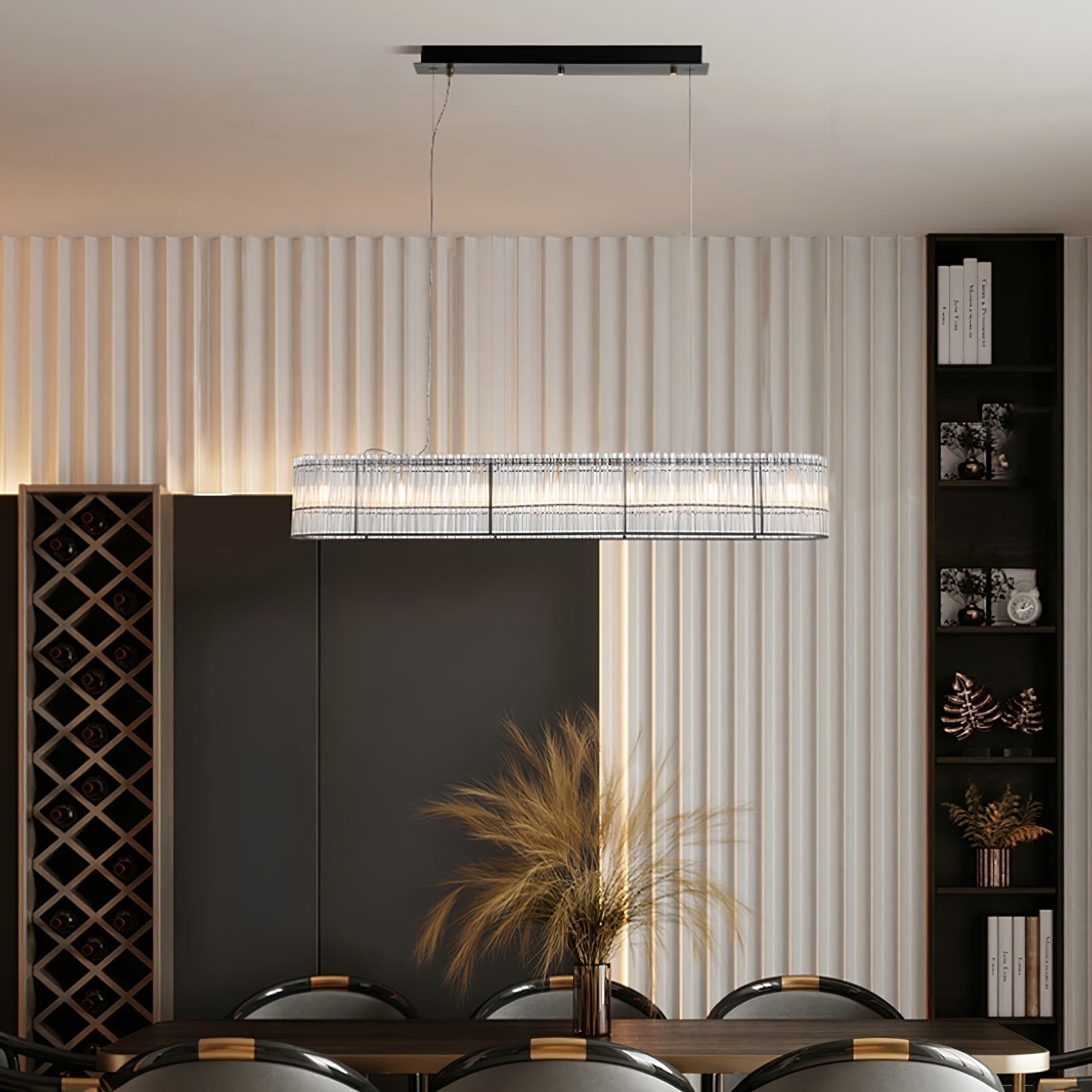 Glass Tube Ring Chandelier - Lamp Outdoor