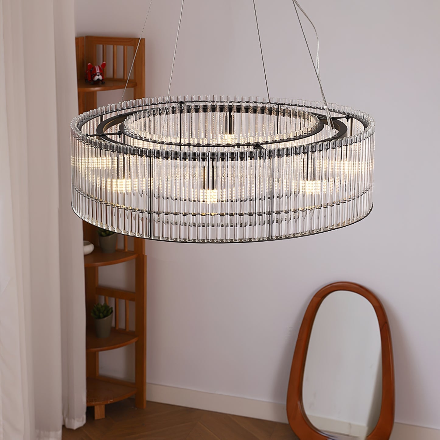 Glass Tube Ring Chandelier - Lamp Outdoor
