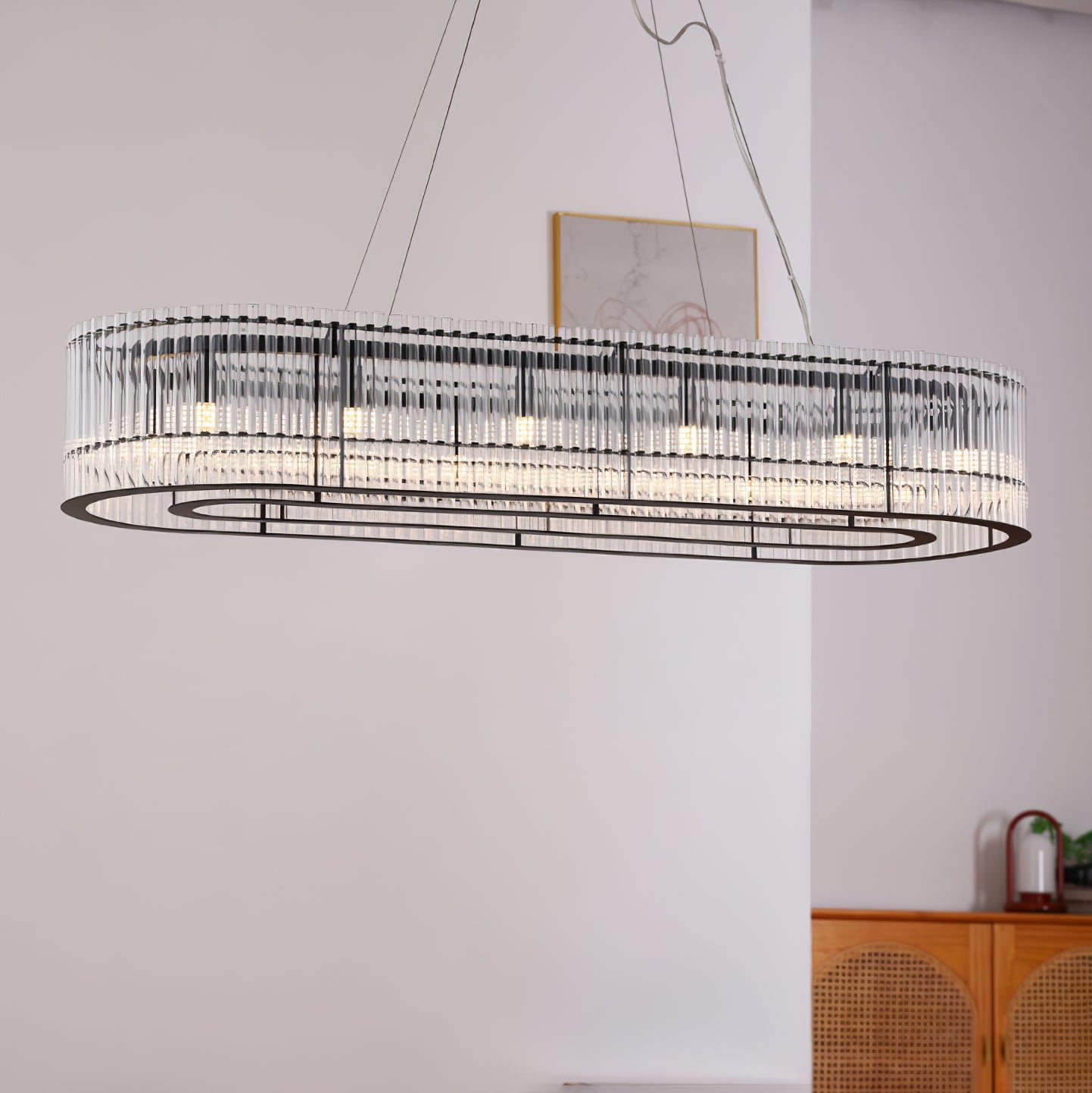 Glass Tube Ring Chandelier - Lamp Outdoor