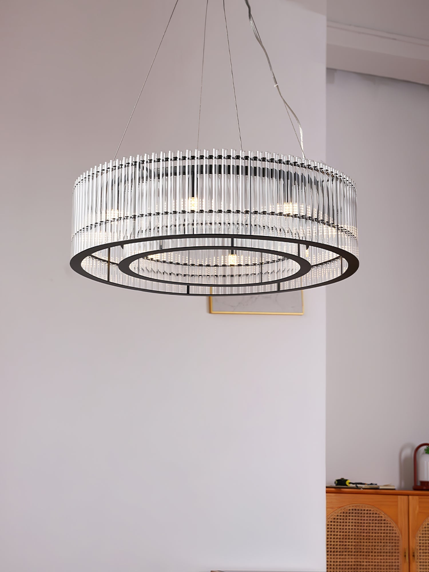 Glass Tube Ring Chandelier - Lamp Outdoor