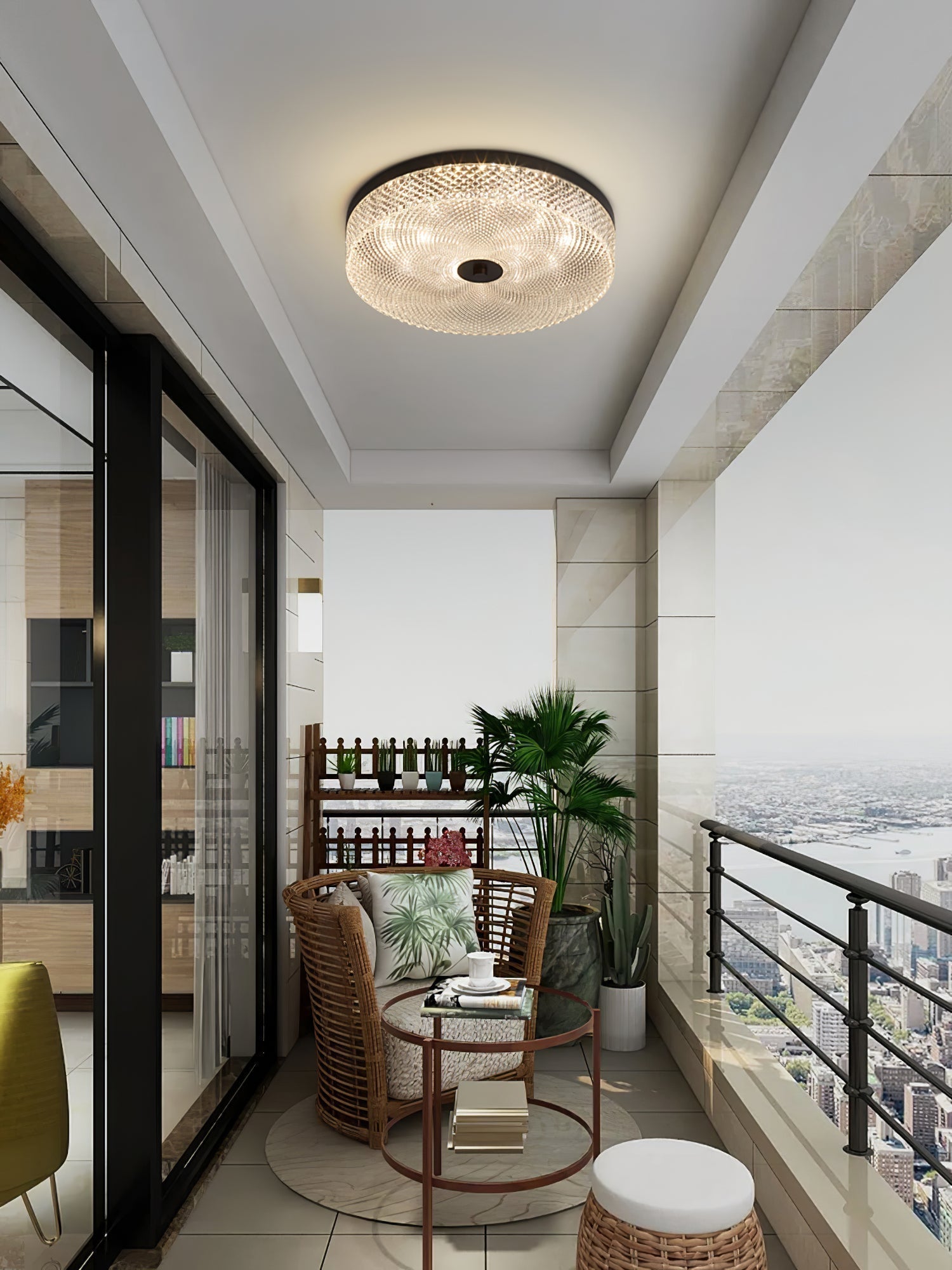 Glimmering Striped Ceiling Light - Lamp Outdoor