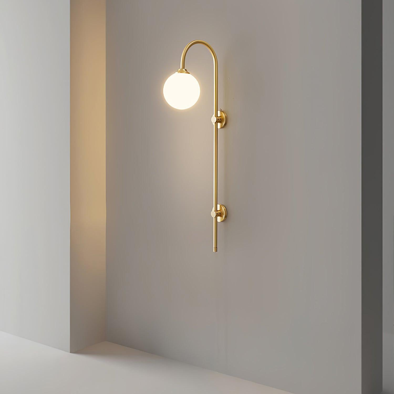 Globe Brass Wall Sconce - Lamp Outdoor