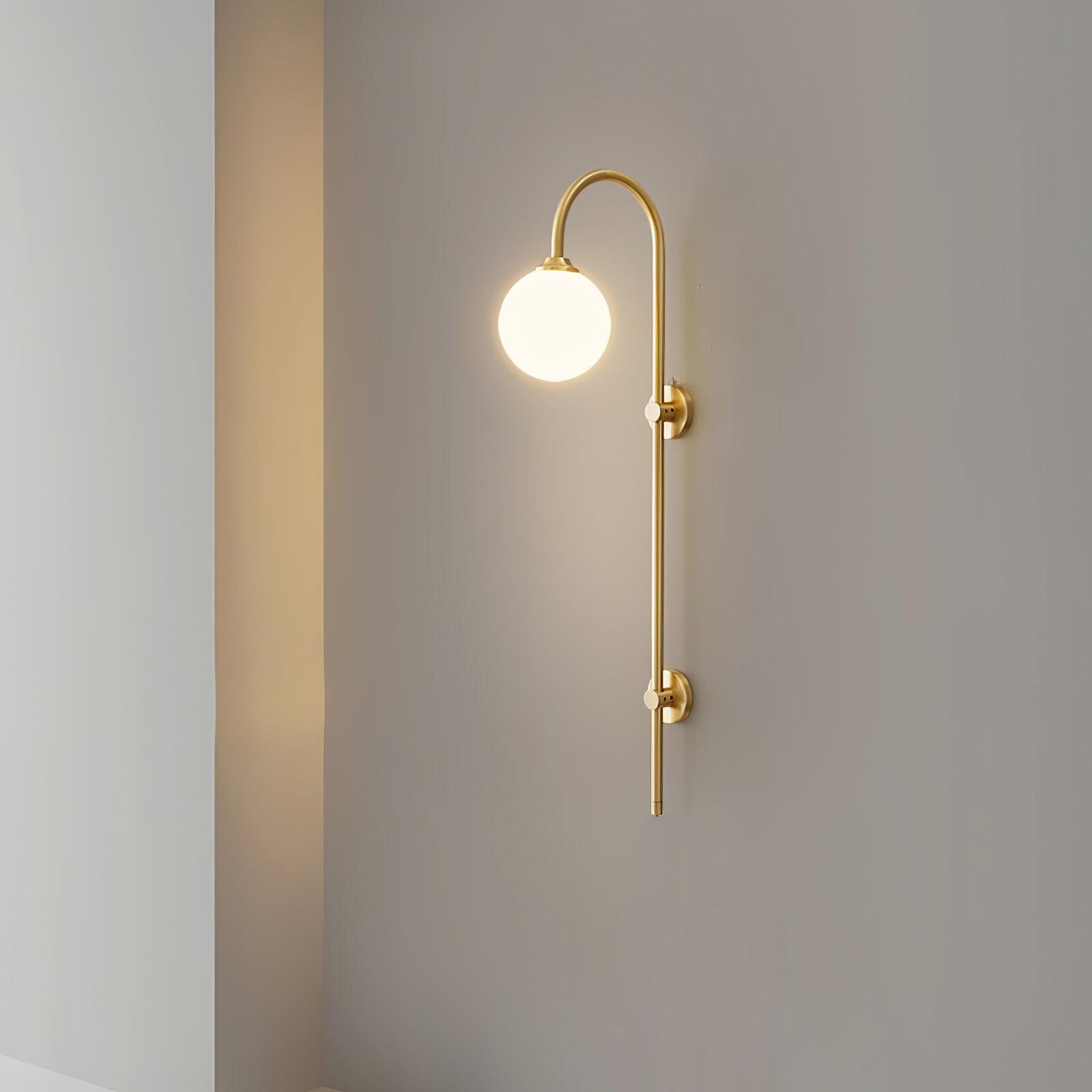 Globe Brass Wall Sconce - Lamp Outdoor