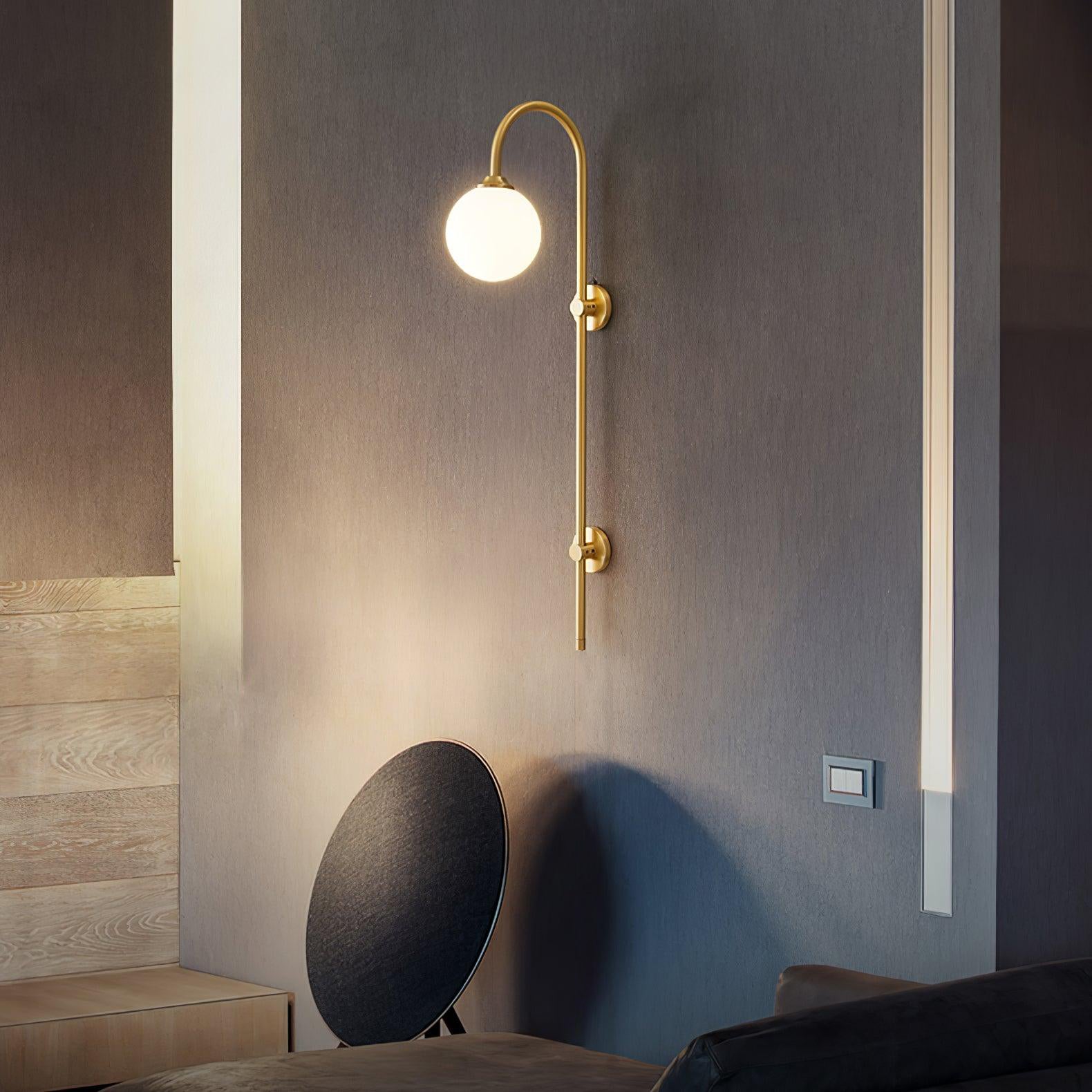 Globe Brass Wall Sconce - Lamp Outdoor