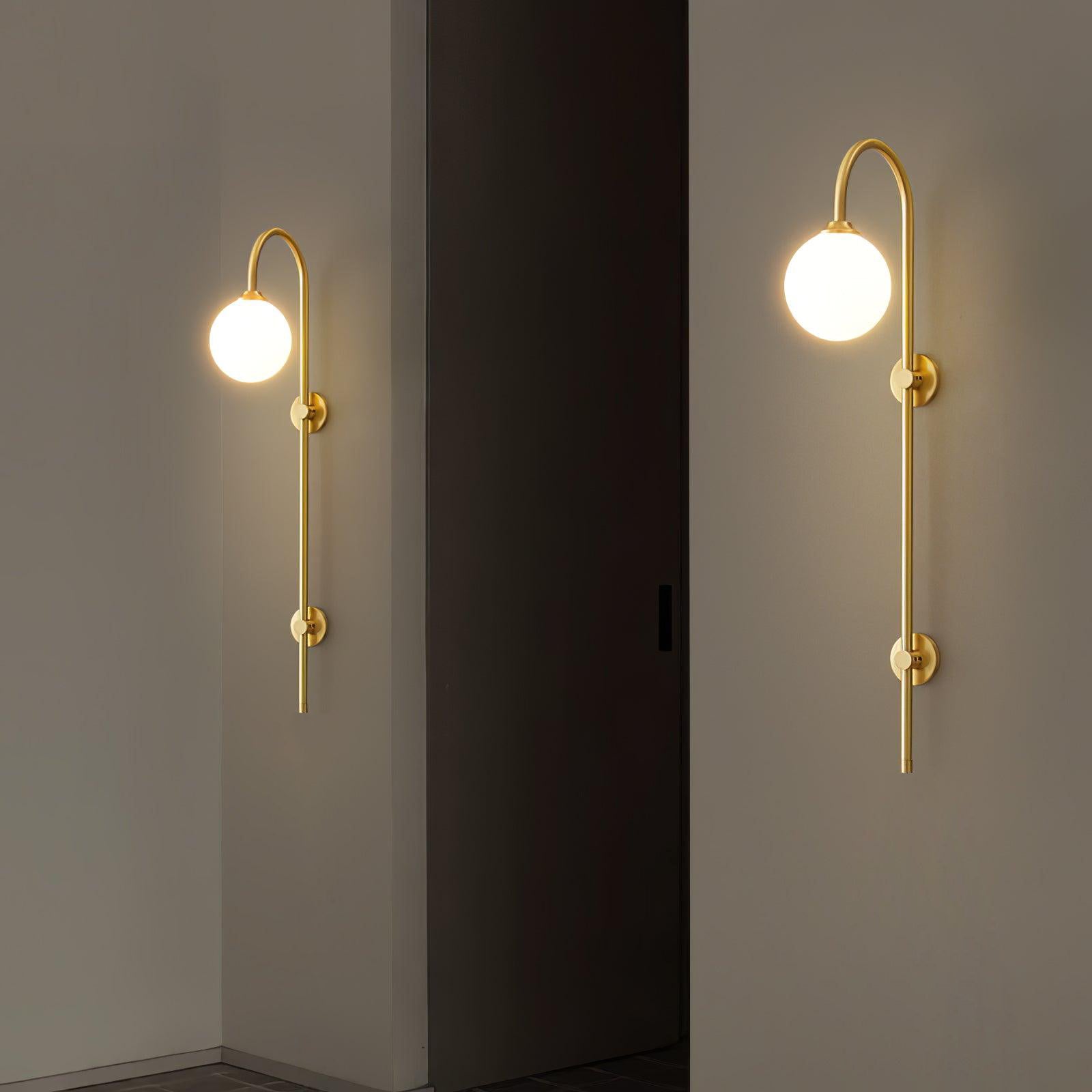 Globe Brass Wall Sconce - Lamp Outdoor