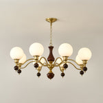 Aurora Globe Orb Walnut Chandelier - Lamp Outdoor