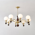 Aurora Globe Orb Walnut Chandelier - Lamp Outdoor