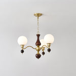 Aurora Globe Orb Walnut Chandelier - Lamp Outdoor