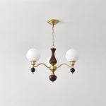 Aurora Globe Orb Walnut Chandelier - Lamp Outdoor
