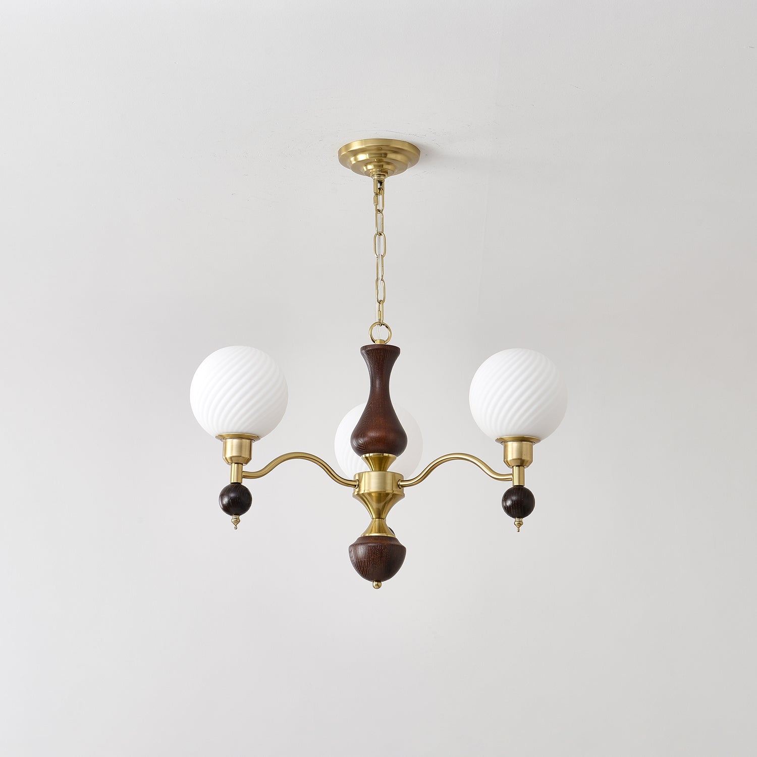 Aurora Globe Orb Walnut Chandelier - Lamp Outdoor