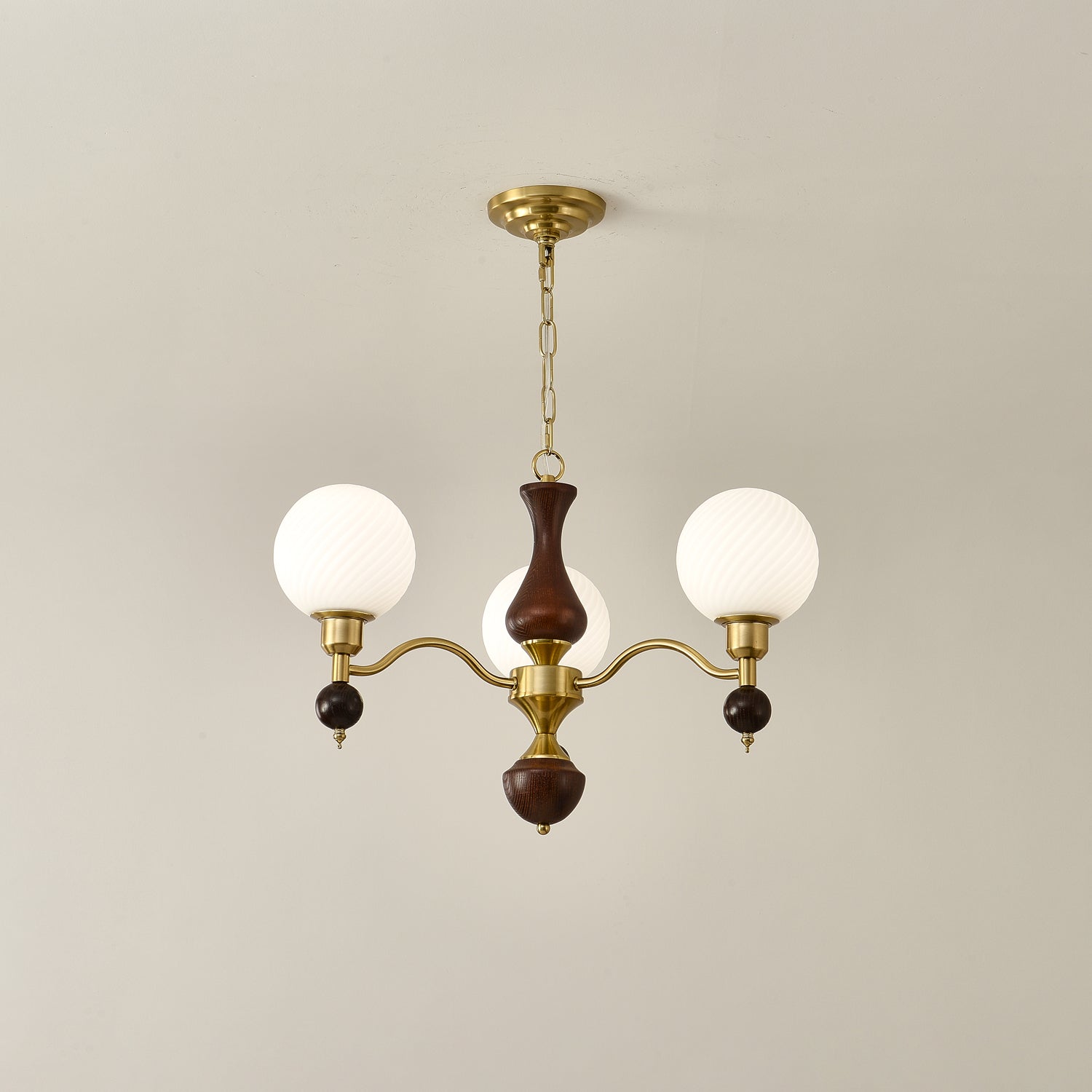 Aurora Globe Orb Walnut Chandelier - Lamp Outdoor