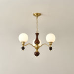 Aurora Globe Orb Walnut Chandelier - Lamp Outdoor